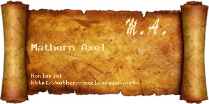 Mathern Axel névjegykártya